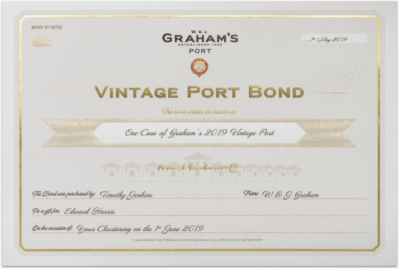 Graham's Vintage Port Certificate